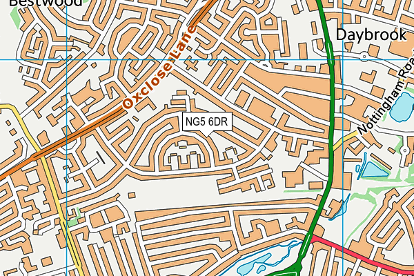 NG5 6DR map - OS VectorMap District (Ordnance Survey)