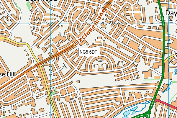 NG5 6DT map - OS VectorMap District (Ordnance Survey)