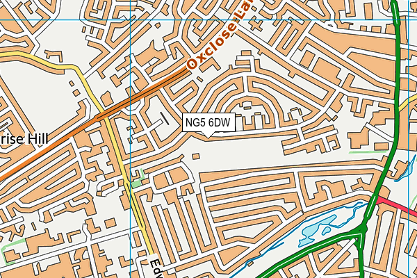NG5 6DW map - OS VectorMap District (Ordnance Survey)
