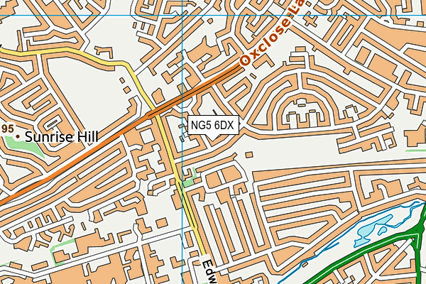 NG5 6DX map - OS VectorMap District (Ordnance Survey)