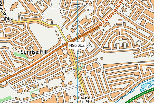 NG5 6DZ map - OS VectorMap District (Ordnance Survey)