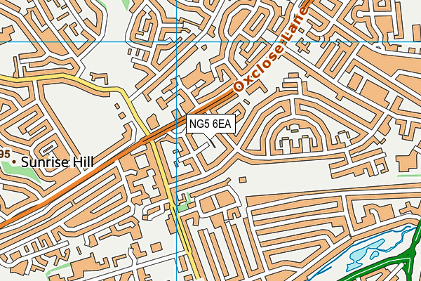 NG5 6EA map - OS VectorMap District (Ordnance Survey)