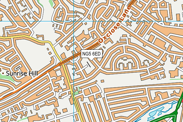 NG5 6ED map - OS VectorMap District (Ordnance Survey)