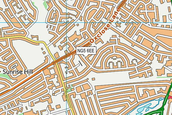 NG5 6EE map - OS VectorMap District (Ordnance Survey)