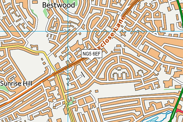 NG5 6EF map - OS VectorMap District (Ordnance Survey)