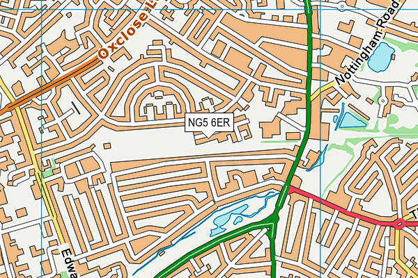 NG5 6ER map - OS VectorMap District (Ordnance Survey)