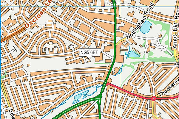 NG5 6ET map - OS VectorMap District (Ordnance Survey)