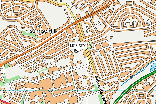 NG5 6EY map - OS VectorMap District (Ordnance Survey)