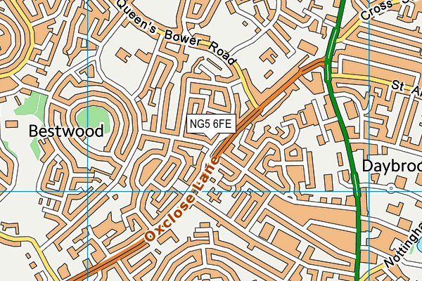 NG5 6FE map - OS VectorMap District (Ordnance Survey)