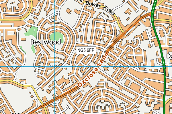 NG5 6FP map - OS VectorMap District (Ordnance Survey)