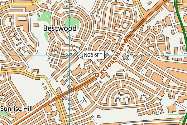 NG5 6FT map - OS VectorMap District (Ordnance Survey)