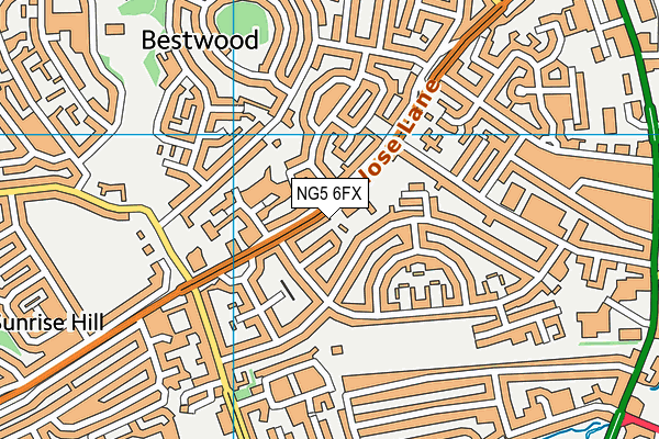 NG5 6FX map - OS VectorMap District (Ordnance Survey)