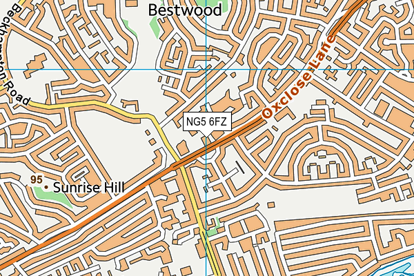 NG5 6FZ map - OS VectorMap District (Ordnance Survey)