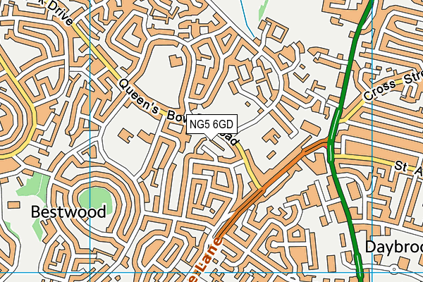 NG5 6GD map - OS VectorMap District (Ordnance Survey)