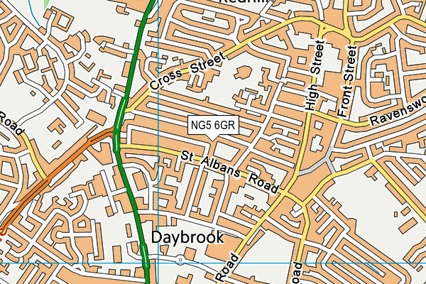 NG5 6GR map - OS VectorMap District (Ordnance Survey)