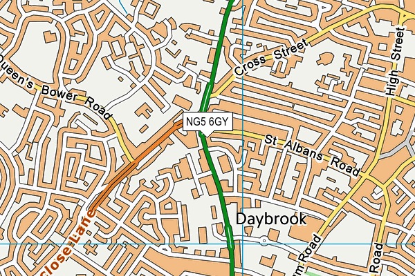 NG5 6GY map - OS VectorMap District (Ordnance Survey)