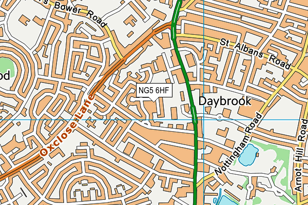 NG5 6HF map - OS VectorMap District (Ordnance Survey)