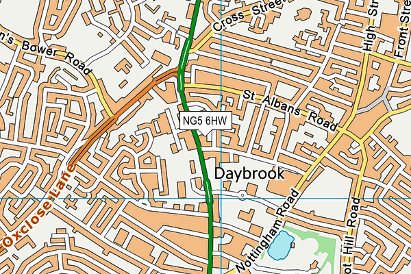 NG5 6HW map - OS VectorMap District (Ordnance Survey)