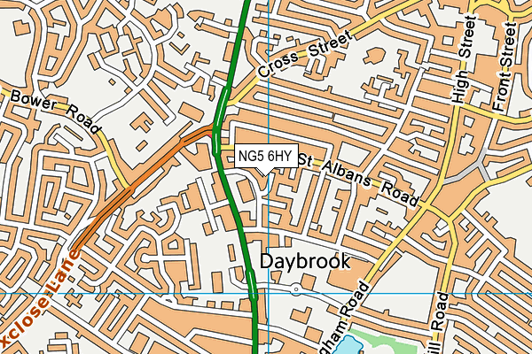 NG5 6HY map - OS VectorMap District (Ordnance Survey)