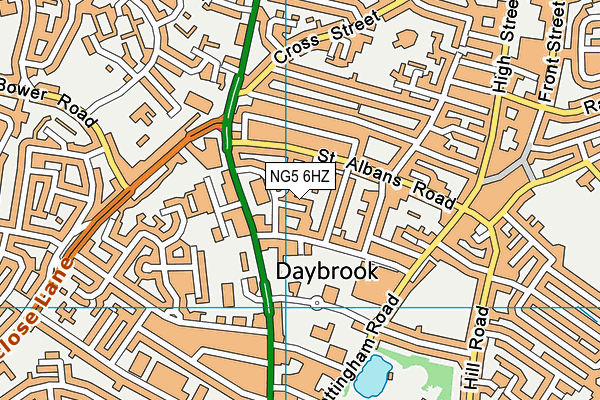 NG5 6HZ map - OS VectorMap District (Ordnance Survey)