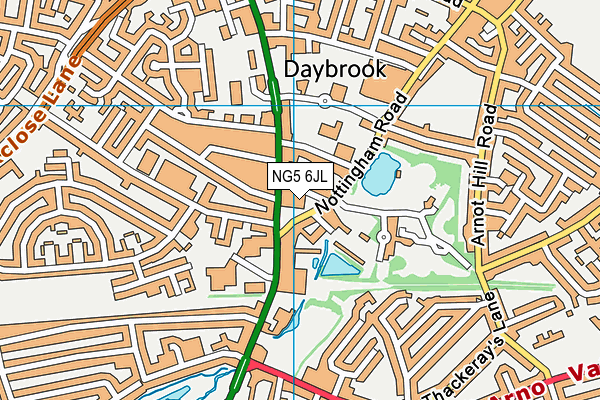 NG5 6JL map - OS VectorMap District (Ordnance Survey)