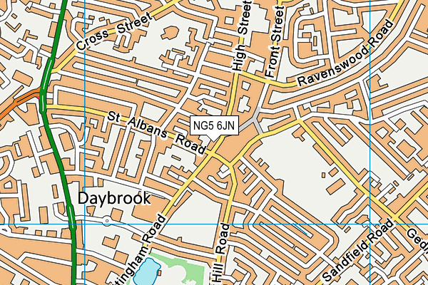 NG5 6JN map - OS VectorMap District (Ordnance Survey)