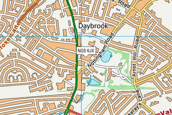 NG5 6JX map - OS VectorMap District (Ordnance Survey)