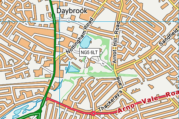 NG5 6LT map - OS VectorMap District (Ordnance Survey)