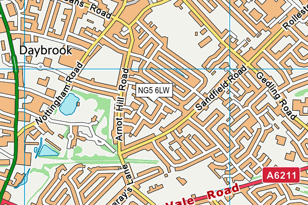 NG5 6LW map - OS VectorMap District (Ordnance Survey)