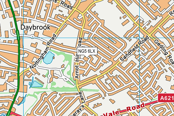 NG5 6LX map - OS VectorMap District (Ordnance Survey)