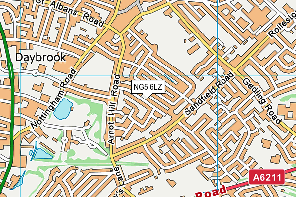 NG5 6LZ map - OS VectorMap District (Ordnance Survey)