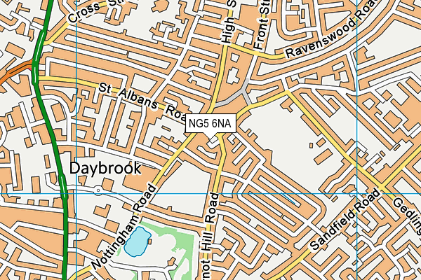 NG5 6NA map - OS VectorMap District (Ordnance Survey)