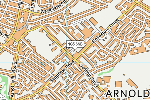 NG5 6NB map - OS VectorMap District (Ordnance Survey)