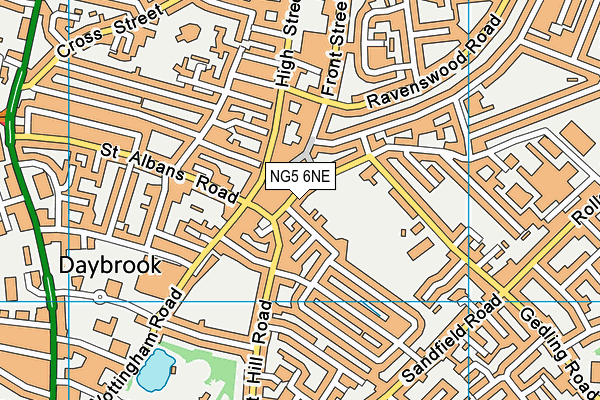 King George V Recreation Ground (Arnold) map (NG5 6NE) - OS VectorMap District (Ordnance Survey)