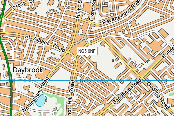 NG5 6NF map - OS VectorMap District (Ordnance Survey)