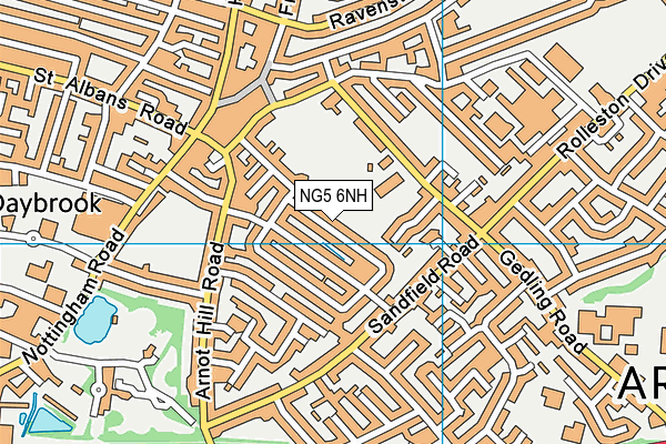 NG5 6NH map - OS VectorMap District (Ordnance Survey)