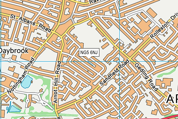 NG5 6NJ map - OS VectorMap District (Ordnance Survey)