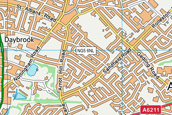 NG5 6NL map - OS VectorMap District (Ordnance Survey)