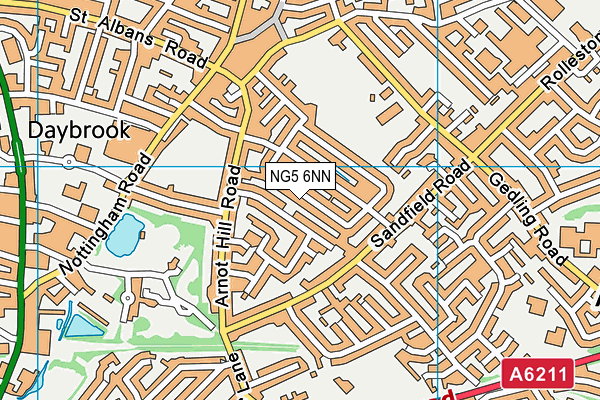 NG5 6NN map - OS VectorMap District (Ordnance Survey)
