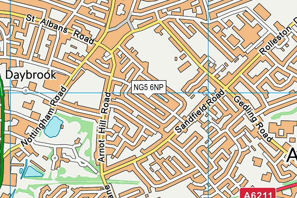 NG5 6NP map - OS VectorMap District (Ordnance Survey)