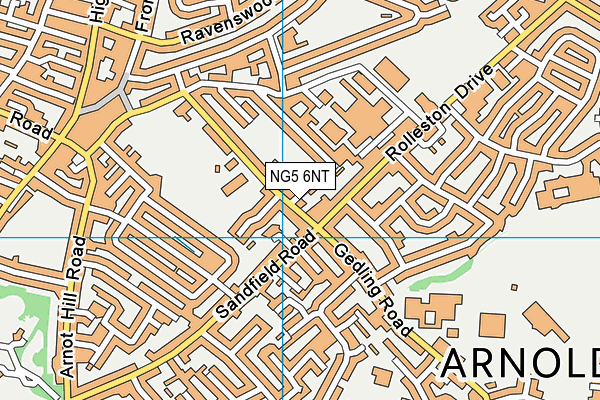 NG5 6NT map - OS VectorMap District (Ordnance Survey)