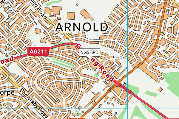 NG5 6PD map - OS VectorMap District (Ordnance Survey)