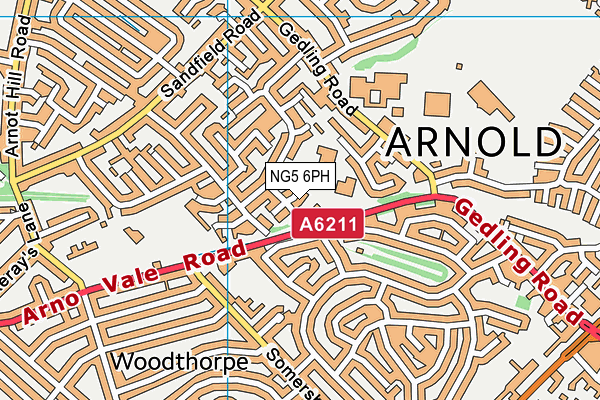 NG5 6PH map - OS VectorMap District (Ordnance Survey)