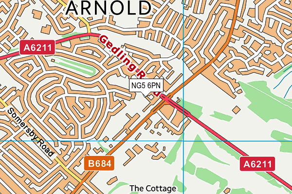 NG5 6PN map - OS VectorMap District (Ordnance Survey)