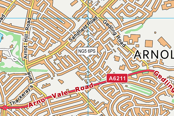 NG5 6PS map - OS VectorMap District (Ordnance Survey)