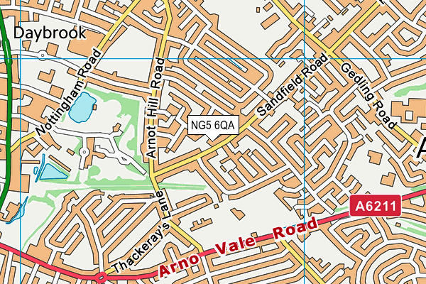 NG5 6QA map - OS VectorMap District (Ordnance Survey)