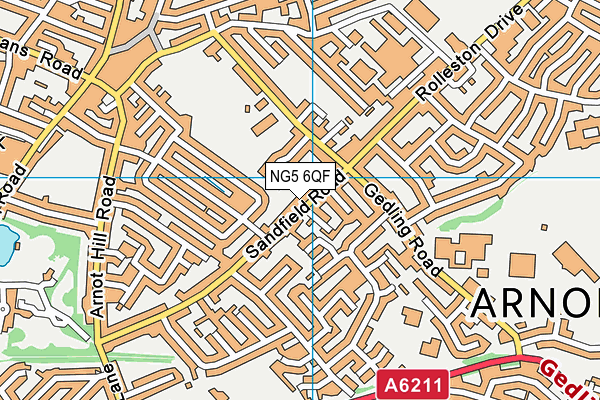 NG5 6QF map - OS VectorMap District (Ordnance Survey)