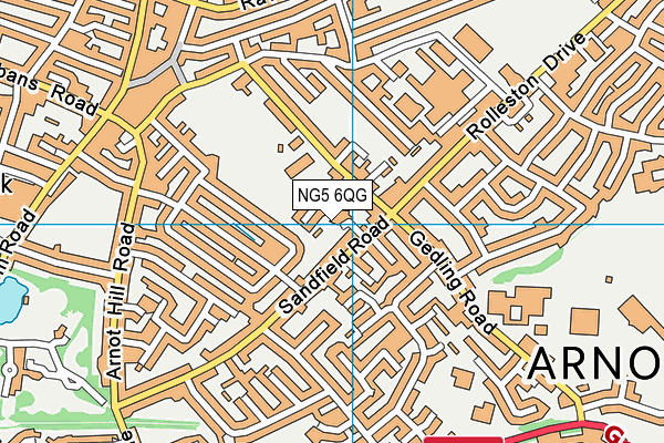 NG5 6QG map - OS VectorMap District (Ordnance Survey)