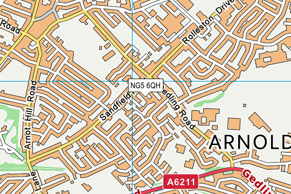 NG5 6QH map - OS VectorMap District (Ordnance Survey)