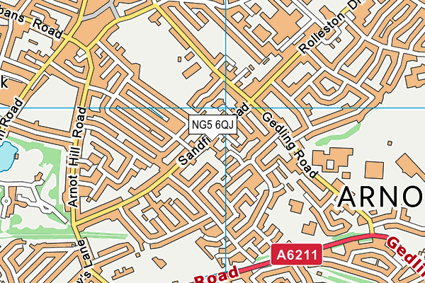 NG5 6QJ map - OS VectorMap District (Ordnance Survey)